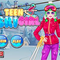 Игра Девушка лыжник Игра Девушка лыжник
