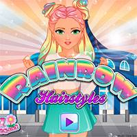 Игра Радужная причёска Игра Радужная причёска