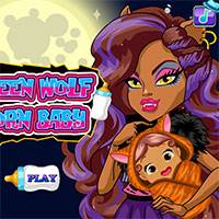 Игра Клауден Вульф с малышом Игра Клауден Вульф с малышом