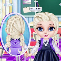 Игра Школьная прическа для малышки Эльзы Игра Школьная прическа для малышки Эльзы