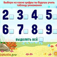 Игра Тренажер таблицы умножения Игра Тренажер таблицы умножения