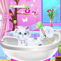 Игра Ухаживаем за котенком Игра Ухаживаем за котенком онлайн