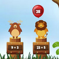 Игра Веселое сложение с животными Игра Веселое сложение с животными онлайн