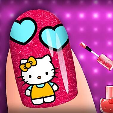 Игры hello kitty ногти. Игра Хелло Китти маникюрный. Игры Хелло Китти маникюр. Игра Хеллоу титти маникюр. Маникюрный салон hello Kitty.