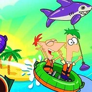 Игра Финес и Ферб: прыжки по акулам Игра Финес и Ферб: прыжки по акулам