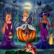 Игра Хэллоуин принцесс: пазлы