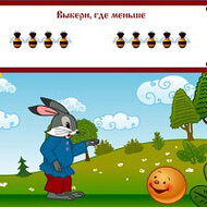 Игра Колобок: учим больше, меньше Игра Колобок: учим больше, меньше