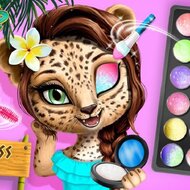Игра Летний макияж для животных джунглей