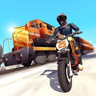 Игра Мотоцикл против поезда