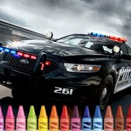 Игра Полицейские машины раскраски