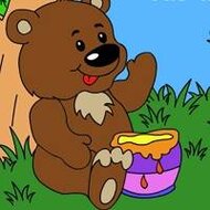 Игра Раскраска для малышей: медведь и кролик