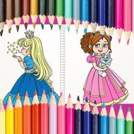 Игра Раскраски принцессы Игра Раскраски принцессы
