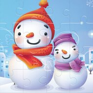 Игра Снеговики: пазлы Игра Снеговики: пазлы