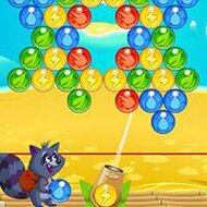 Игра Спасите енота: стрелялки в три ряда Игра Спасите енота: стрелялки в три ряда