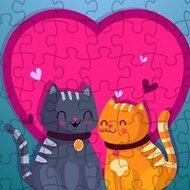 Игра Влюбленные кошки: пазлы
