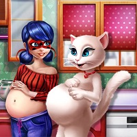 Игра Беременные Анжела и Леди Баг Игра Беременные Анжела и Леди Баг