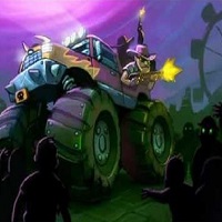 Игра Сбей зомби на монстр-траке Игра Сбей зомби на монстр-траке