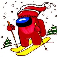 Игра Амонг Ас на лыжах