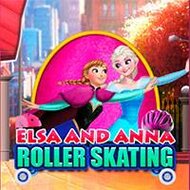 Игра Эльза и Анна катаются на роликах в парке