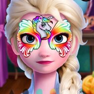 Игра Фейс-арт на Хэллоуин для Эльзы