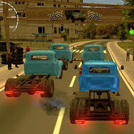 Игра Грузовики на гоночной трассе 3Д