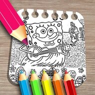 Игра Губка Боб в бегах раскраски