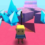 Игра Когама: розовый паркур с кристаллами