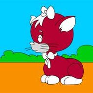 Игра Котенок раскраска
