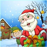 Игра Поиск фрагментов на рождественских открытках