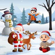 Игра Рождественский праздник: пазлы