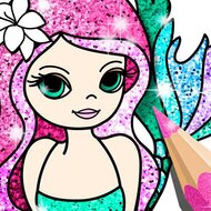 Игра Русалки раскраски с блестками