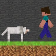 Игра Стив и волк: на двоих