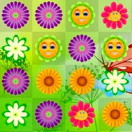 Игра Три в ряд цветы