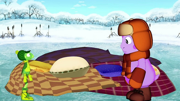 Лунтик и Кузя зимой