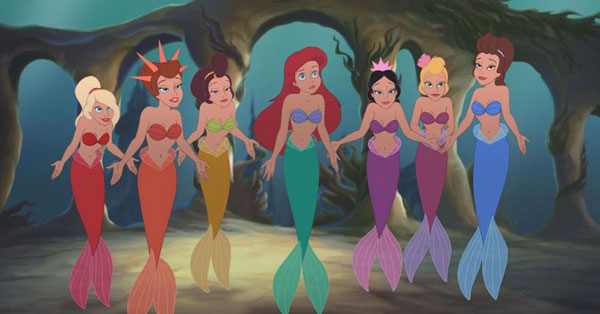 Русалочка Ариэль в мультфильмах